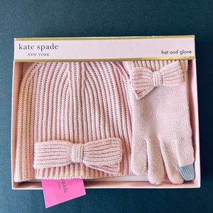 KATE SPADE NEW YORK Women's Classic "English Rose" Hat & Glove Boxed Set NIB